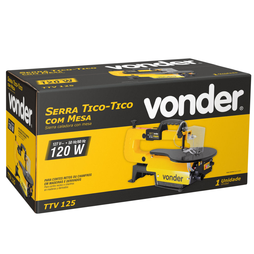 Serra tico-tico com mesa, 120 W, TTV 125, VONDER