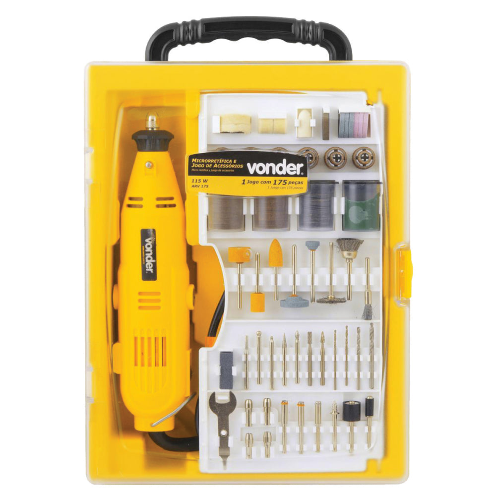 Microrretífica com acessórios, 115 W, ARV 175, VONDER