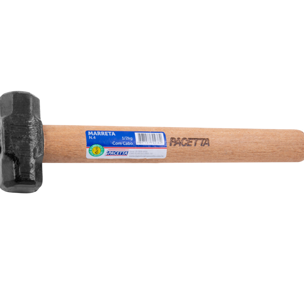 Marreta oitavada, 1/2-1.5-2 kg, com cabo de madeira, PACETTA