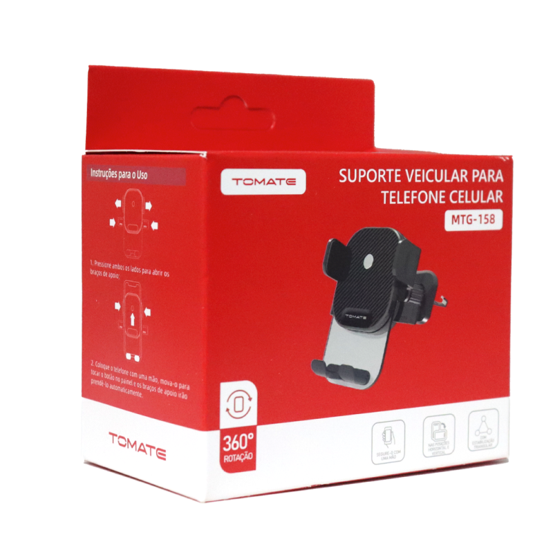 SUPORTE DE CELULAR VEICULAR PARA SAIDA DE AR TOMATE MTG-158