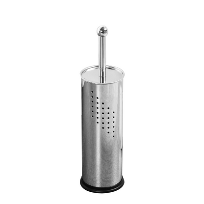 Escova Sanitária em Nylon com Suporte em Inox Espelhado com Design Vazado