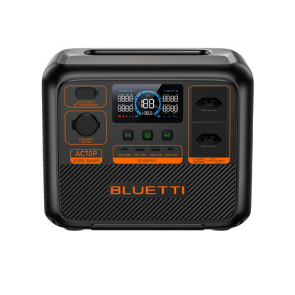 BLUETTI AC70P Estação de Energia Portátil | 1000 W 864 Wh