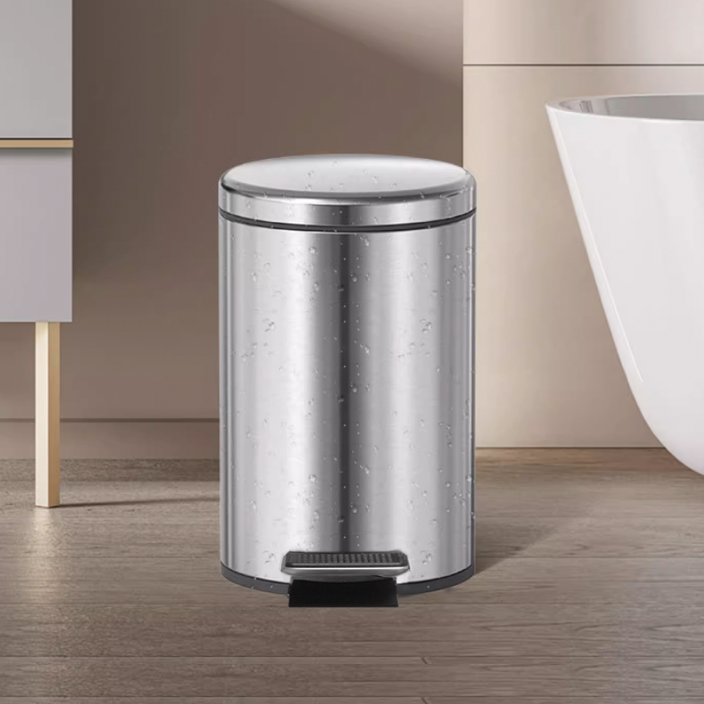 Lixeira de Pedal em Aço Inox Prateado, Capacidade: 3 a 20 Litros