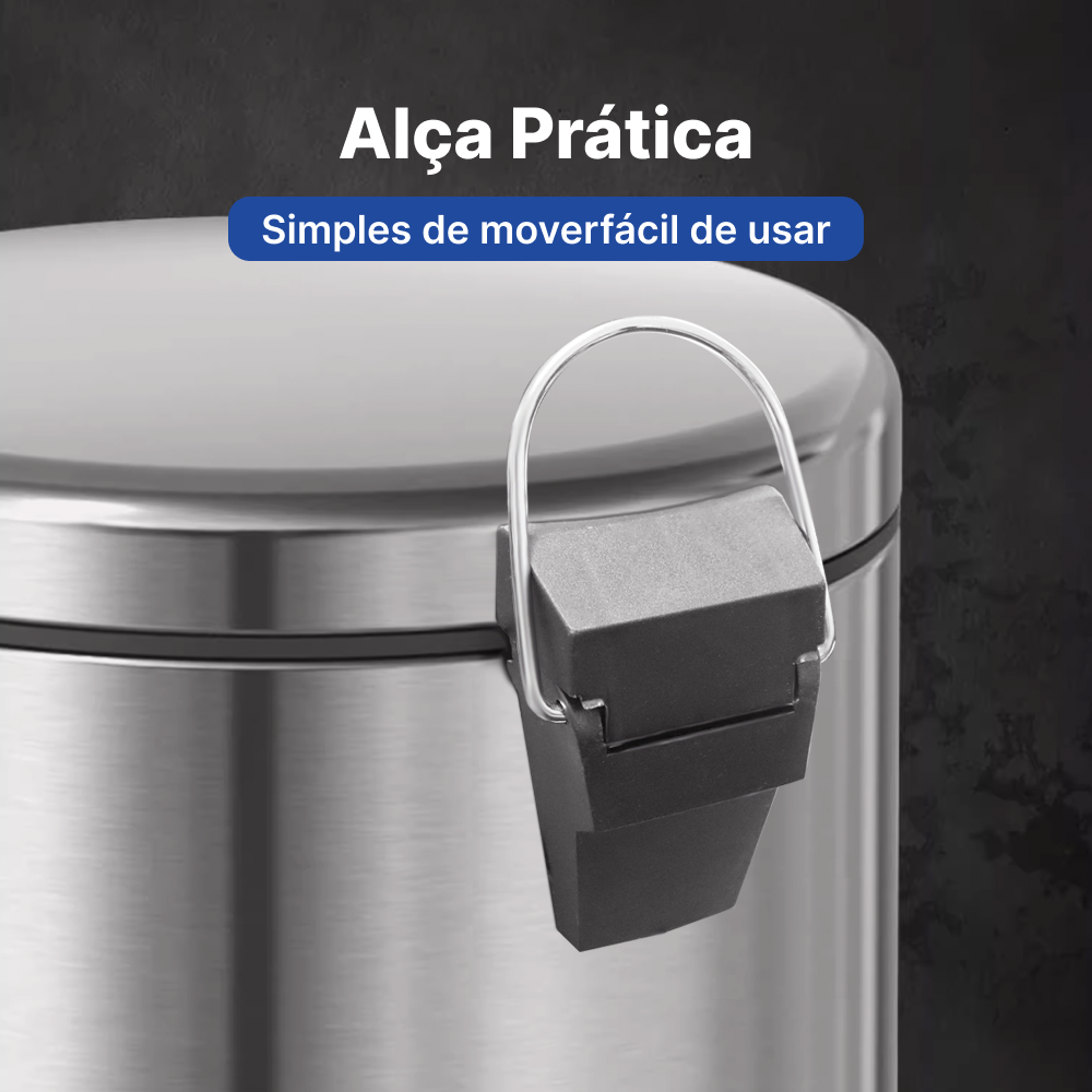 Lixeira de Pedal em Aço Inox Prateado, Capacidade: 3 a 20 Litros